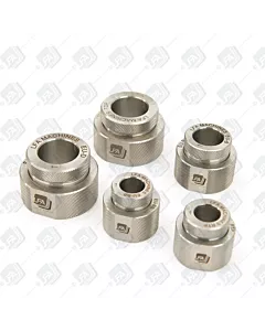 Front facing image of our different tooling size Die Seat Cleaners and Die Insertion Rings